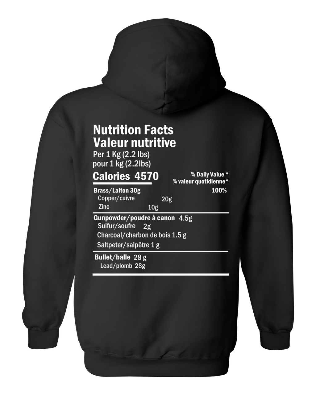 Nutrition Facts 45-70 Hoodie